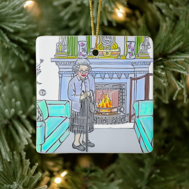 Ornamento De Cerâmica Her Majesty, Queen Elizabeth II (Árvore)