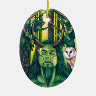 Ornamento De Cerâmica Herne o caçador