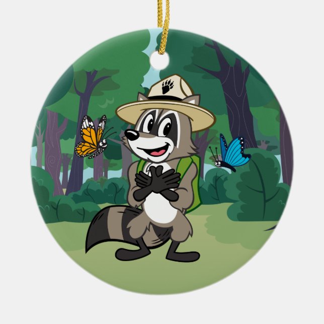 Ornamento De Cerâmica Herói da borboleta do rick | da guarda florestal - (Frente)