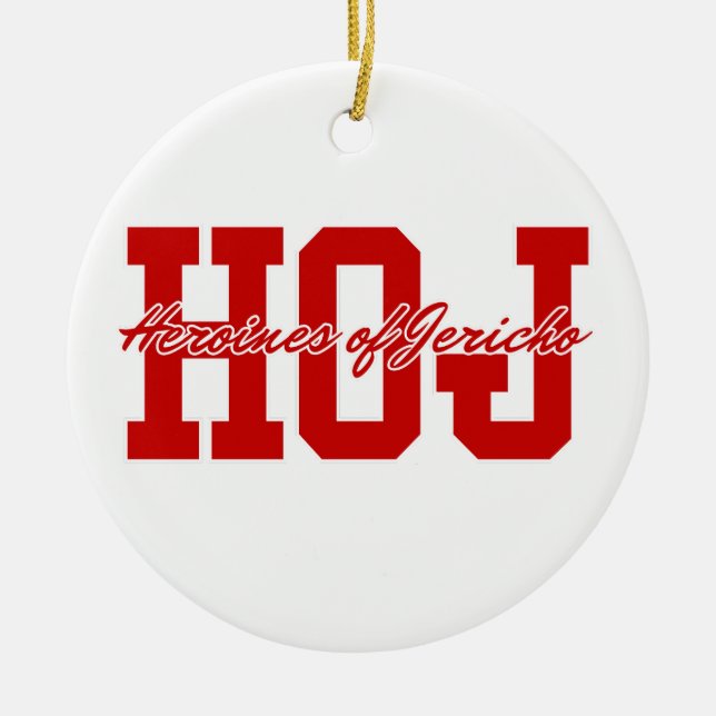 Ornamento De Cerâmica Heroínas de Jericho (HOJ) Cerâmica Ornament (Frente)