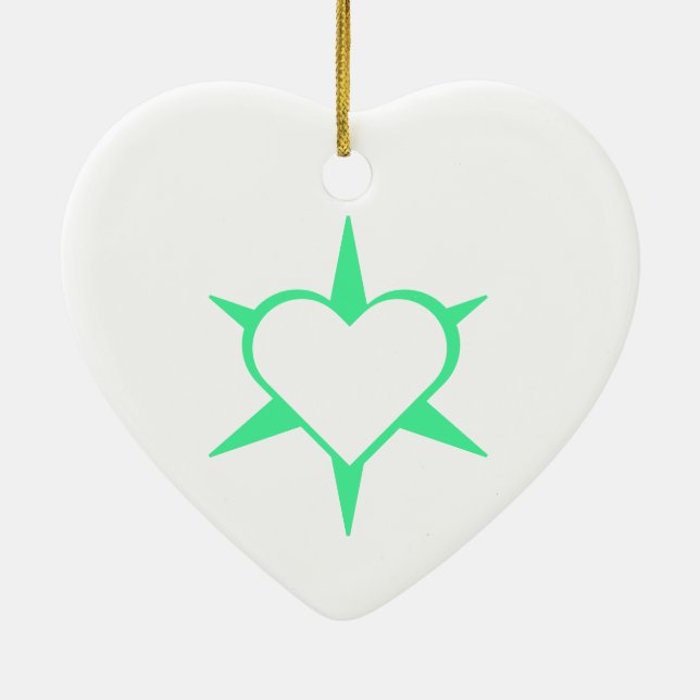 Ornamento De Cerâmica Herz Heart Cœur Cuore Star Starlet Sternchen Stern (Verso)