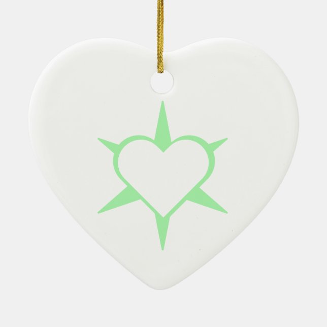 Ornamento De Cerâmica Herz Heart Cœur Cuore Star Starlet Sternchen Stern (Verso)