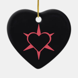Ornamento De Cerâmica Herz Heart Cœur Cuore Star Starlet Sternchen Stern
