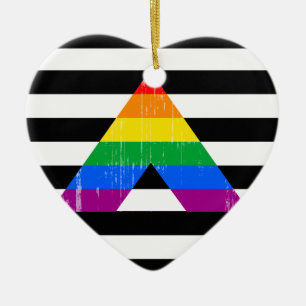 Ornamento De Cerâmica Hetero Ally Pride angustiado