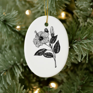 Ornamento De Cerâmica Hibiscus flower III