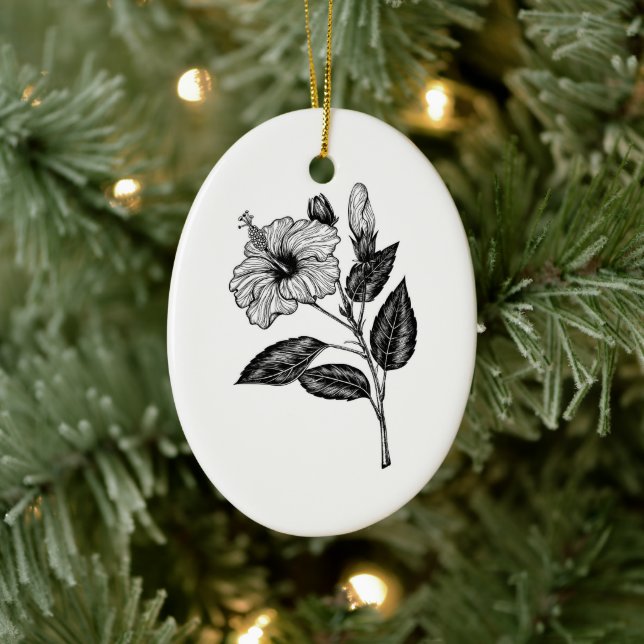 Ornamento De Cerâmica Hibiscus flower III (Árvore)