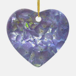 Ornamento De Cerâmica Hídrangas florais roxas púrpuras, leves e Elegante