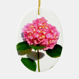 Ornamento De Cerâmica Hidrangea Rosa