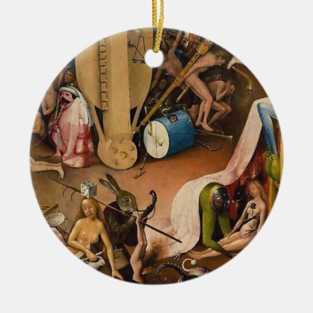Ornamento De Cerâmica Hieronymus Bosch - O Jardim do Inferno (Frente)