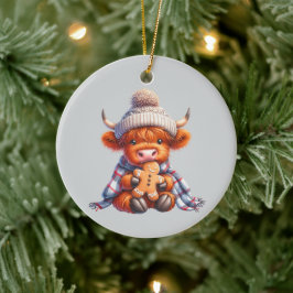Ornamento De Cerâmica Highland Cattle Baby