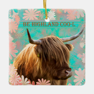 Ornamento De Cerâmica Highland Coo
