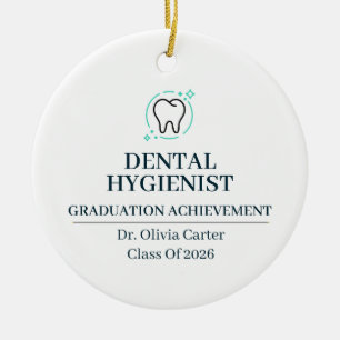 Ornamento De Cerâmica Higienista Dentária Nome Personalizado Desde Ano