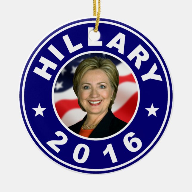 Ornamento De Cerâmica Hillary 2016 (Frente)