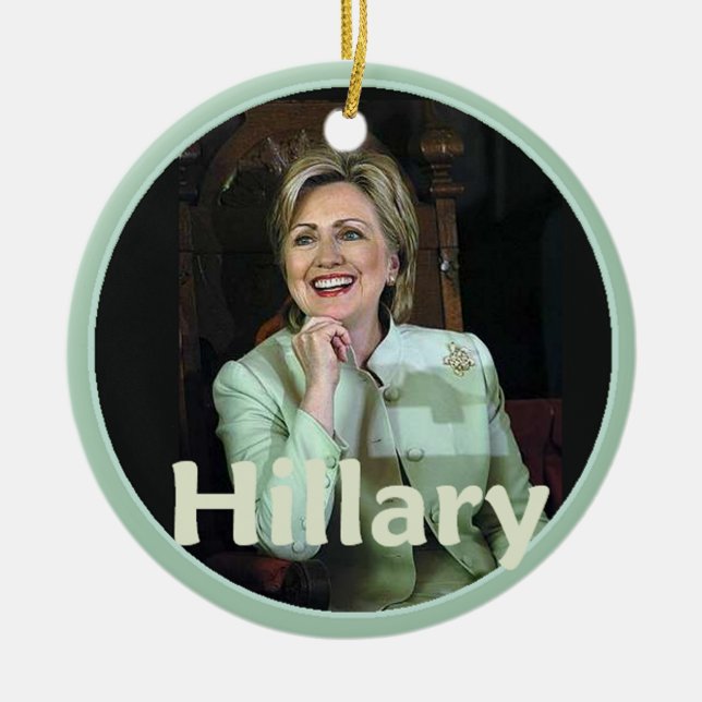 Ornamento De Cerâmica Hillary 2016 (Frente)