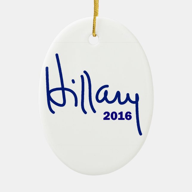 Ornamento De Cerâmica Hillary 2016 (Frente)