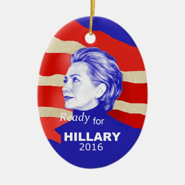 Ornamento De Cerâmica Hillary Clinton 2016 (Frente)