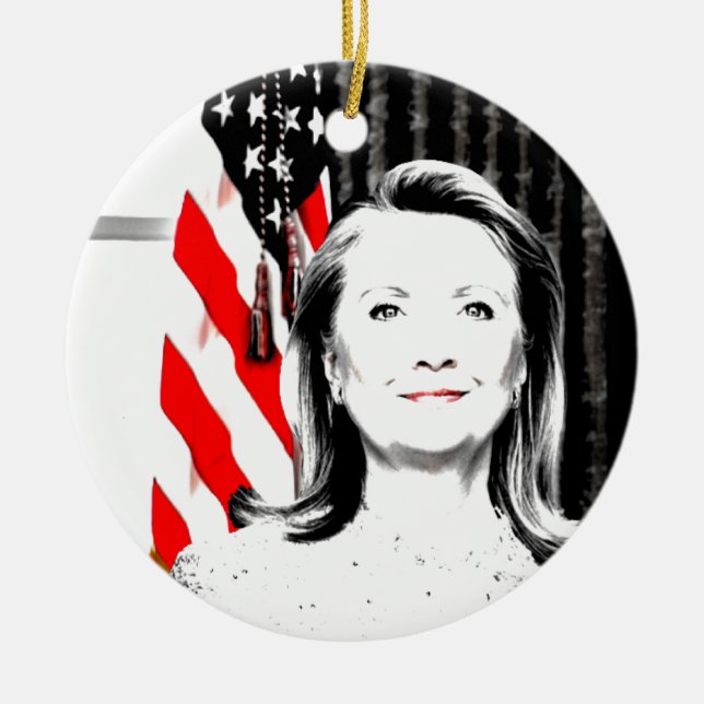 Ornamento De Cerâmica Hillary Clinton 2016 (Frente)