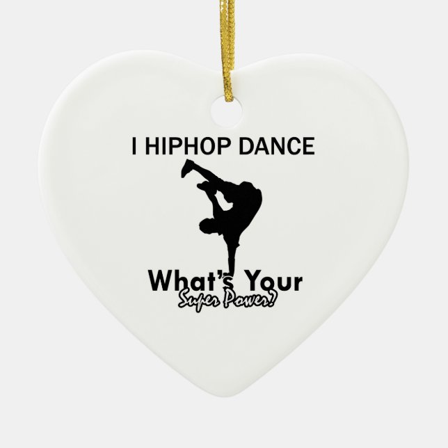 Ornamento De Cerâmica Hip Hop que dança o design (Frente)