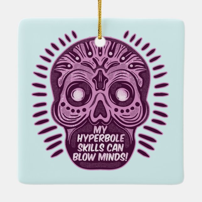 Ornamento De Cerâmica Hiperbole Funny INGLÊS LINGUAGEM (Verso)