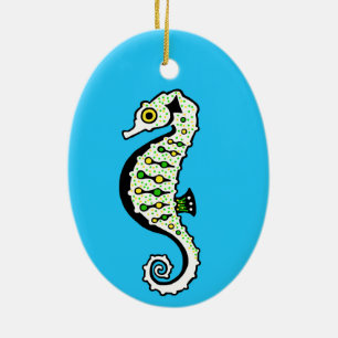 Ornamento De Cerâmica Hippocampus - SEAHORSE Fixe - Azul marinho - Ocean