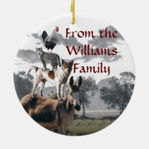 Ornamento De Cerâmica História do animal do divertimento dos músicos d