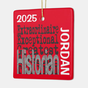 Ornamento De Cerâmica Historiador Extraordinário PERSONALIZADO