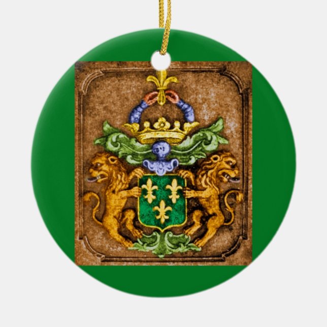 Ornamento De Cerâmica Histórico Holandês Van Westervelt Crista (Frente)