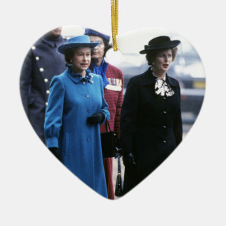 Ornamento De Cerâmica HM Queen Elizabeth II-Margaret Thatcher