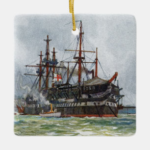 Ornamento De Cerâmica HMS Implacável um navio de terceira velocidade de