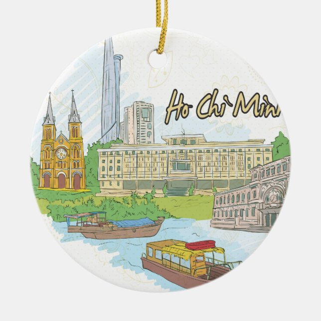 Ornamento De Cerâmica Ho Chi Minh (Frente)