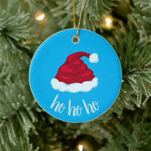 Ornamento De Cerâmica "Ho Ho", doce Chapéu de Santa
