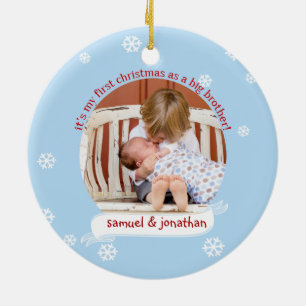 Ornamento De Cerâmica Ho Ho Ho 1º Natal como Irmão Mais Velho foto perso