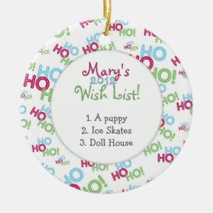Ornamento De Cerâmica Ho Ho Ho a lista de objectivos pretendidos da