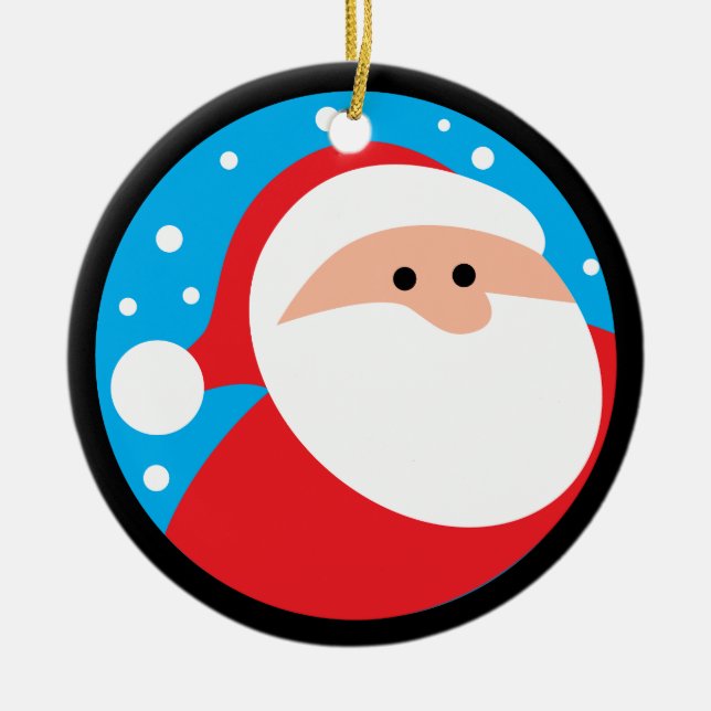 Ornamento De Cerâmica Ho Ho Ho! Papai Noel (Frente)