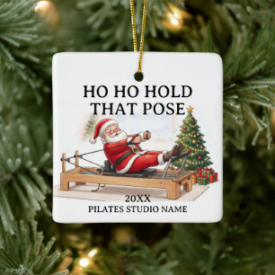Ornamento De Cerâmica Ho Ho Segure Essa Pose Estúdio de Pilates Personal