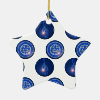 Ornamento De Cerâmica Ho´oponopono Flor de Lis y Clave de Sol
