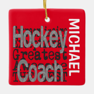 Ornamento De Cerâmica Hockey Coach Extraordinaire CUSTOM