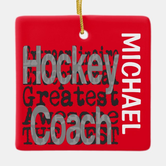 Ornamento De Cerâmica Hockey Coach Extraordinaire CUSTOM (Frente)