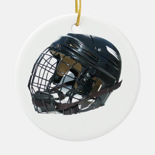 Ornamento De Cerâmica Hockey Helmet (Frente)