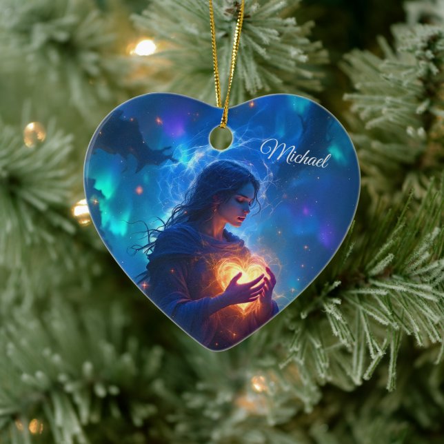 Ornamento De Cerâmica Hold your heart forever, I miss you, sympathy   (Árvore)