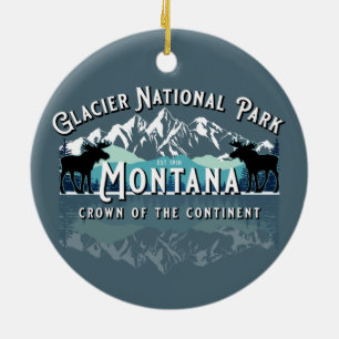 ORNAMENTO DE CERÂMICA HOLIDAY DO PARQUE NACIONAL DE GLACIER