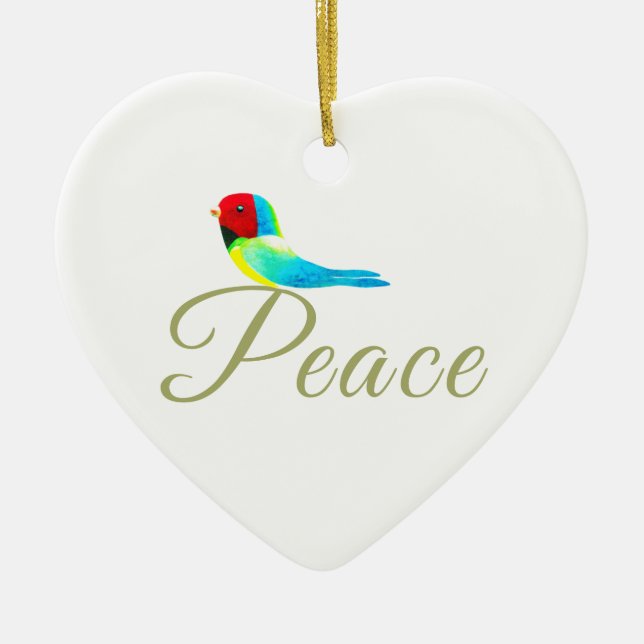 Ornamento De Cerâmica Holiday Heart  Prayer of Peace (Frente)