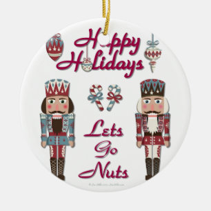 Ornamento De Cerâmica Holiday Nutcracker deixa Loucos irem