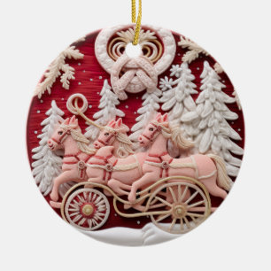 Ornamento De Cerâmica Holiday Sleigh Ride