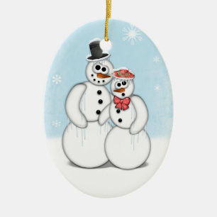 Ornamento De Cerâmica Holiday Snowman