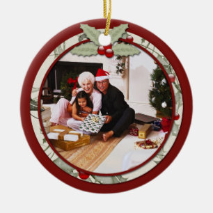 Ornamento De Cerâmica Holly Mistletodo Foto Da Nossa Casa Para A Sua