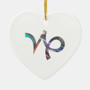 Ornamento De Cerâmica holograma Capricórnio