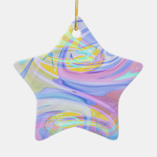 Ornamento De Cerâmica holograma pastel