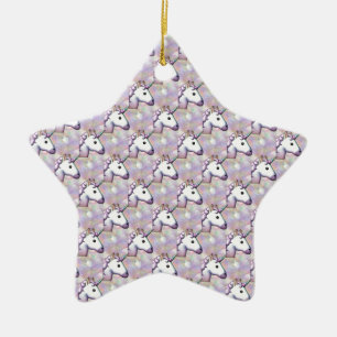 Ornamento De Cerâmica holograma unicorn emoji