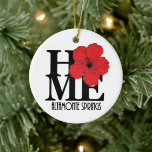 Ornamento De Cerâmica HOME Altamonte Primaveras Red Hibiscus